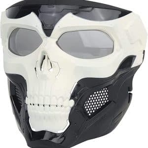 Masque De Protection Intégral Camouflage Halloween Masque De Crâne Airsoft, Equipement De Protection Intégrale Paintball avec Masque De Crâne De Lunettes