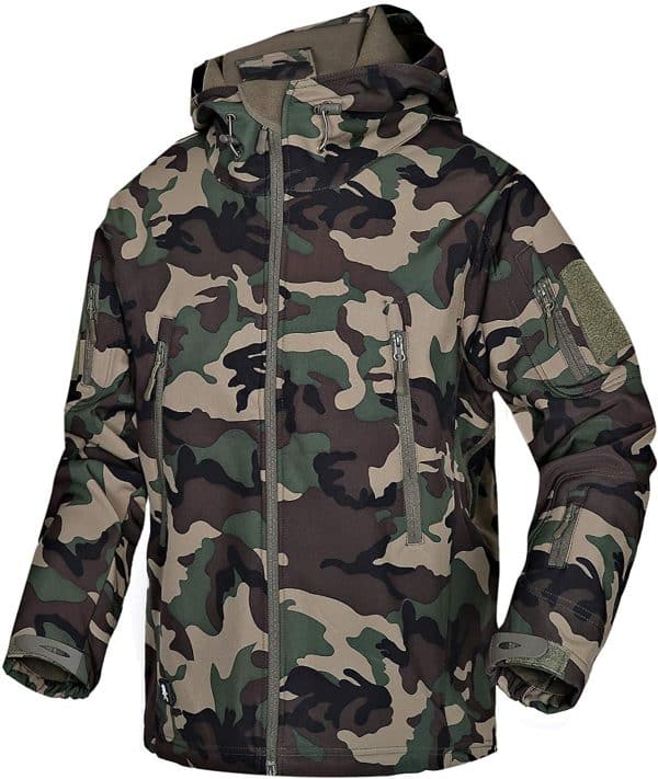 Wisdom Wolf Hommes Vestes Militaire Tactique Imperméables Softshell Toison Manteau d'hiver Outdoor Hoodie