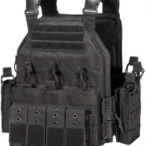 IKAO YAKEDA Gilet Tactique, Réglable Plaque à dégagement Rapide Armée Tactique Vest pour Militaire Airsoft Paintball CS Jeu Chasse