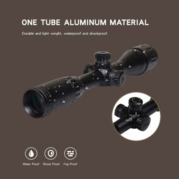 Goetland 3-12x40 AO Lunettes de Visée Airsoft à Réticule Illuminé avec Point Vert et Rouge avec Anneaux de Montage – Image 7