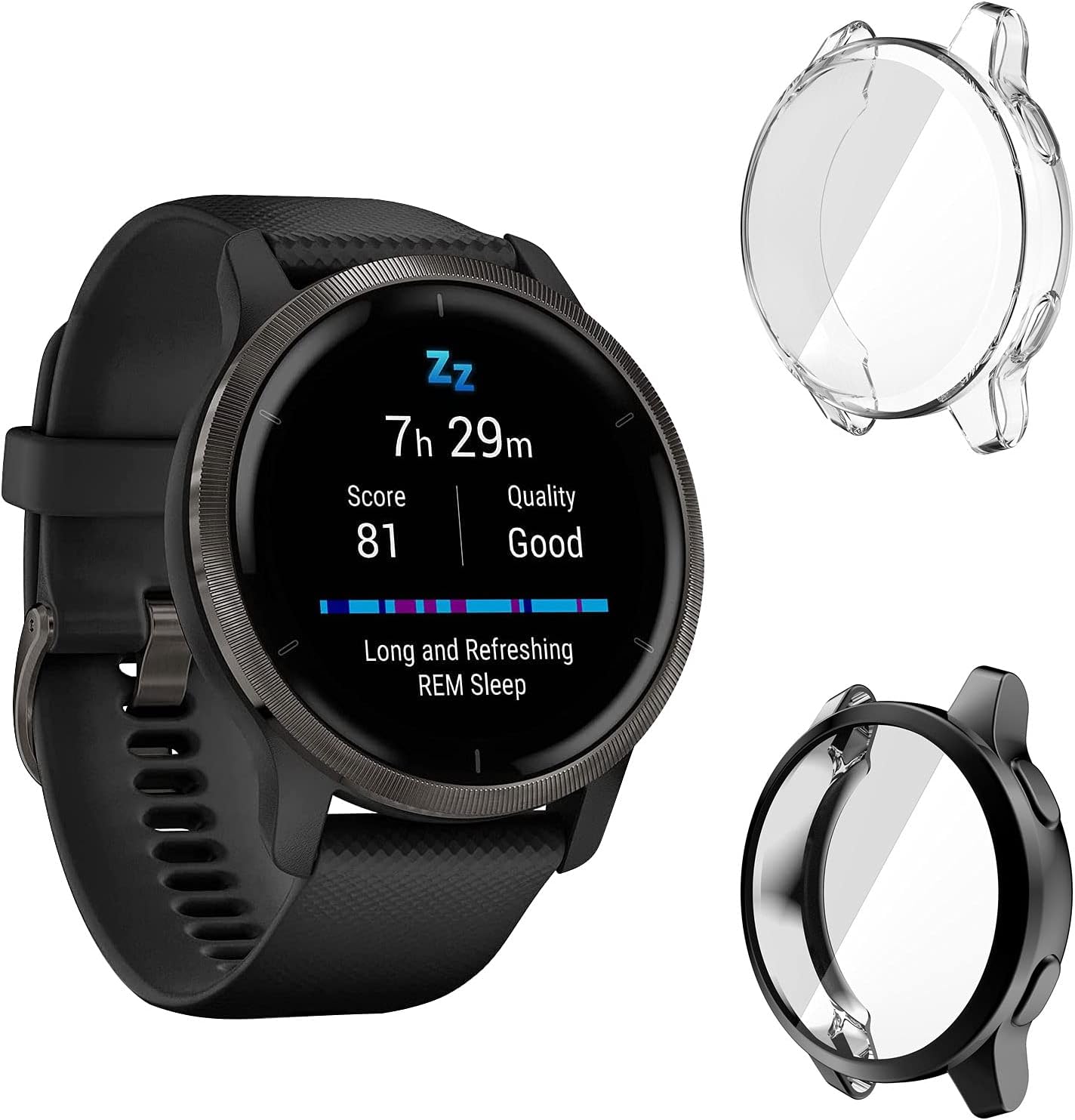 brotect Protection Intégrale 3D Incurvé pour Garmin vivoactive 4s (40 mm)  (2 Pièces) - Couverture Complète, Film Protection Écran