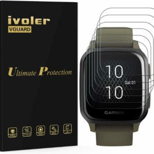 ivoler Pack de 6 Protection écran pour Garmin Venu SQ/Garmin Venu SQ Music Edition, Couverture Complète [Liquide Installation] [Anti-Rayures] [sans Bulles] TPU Film Protecteur