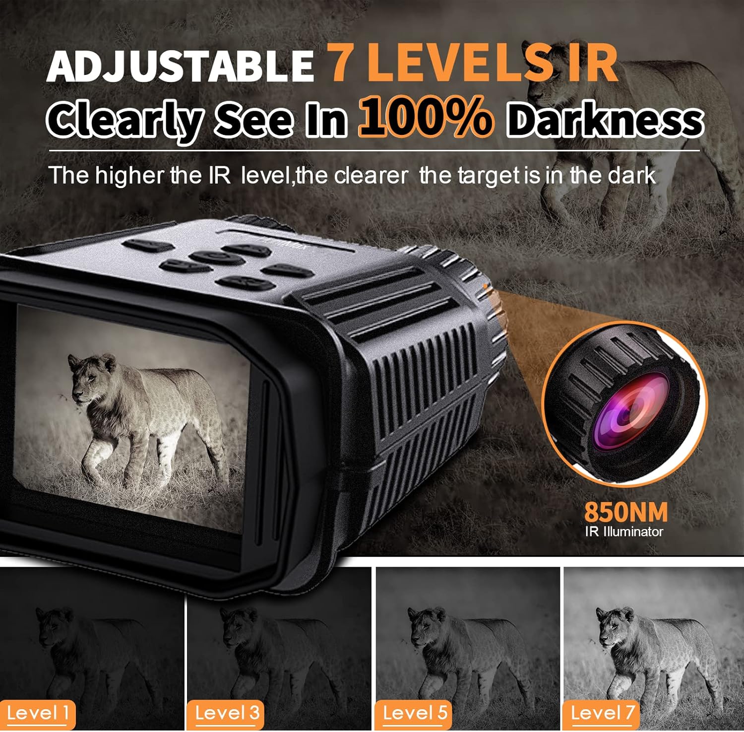 Jumelles Vision Nocturne 4K 112MP - Zoom 12X, Portée 400m, Batterie 5000mAh | Chasse, Camping, Sécurité