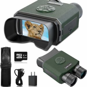 Jumelle Vision Nocturne, Relassy 1080P HD Vision Nocturne de 500M de Portée, Rechargeable Lunette Vision Nocturne, 3,5 "TFT LCD, 9 Niveaux IR, Zoom Numérique 8X avec Carte 32Go pour Chasse, Camping